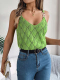 Openwork Scoop Neck Knit Vest - Trendsi - Flyclothing LLC