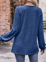 Ruffle Cuff Long Sleeve T-Shirt - Trendsi - Flyclothing LLC