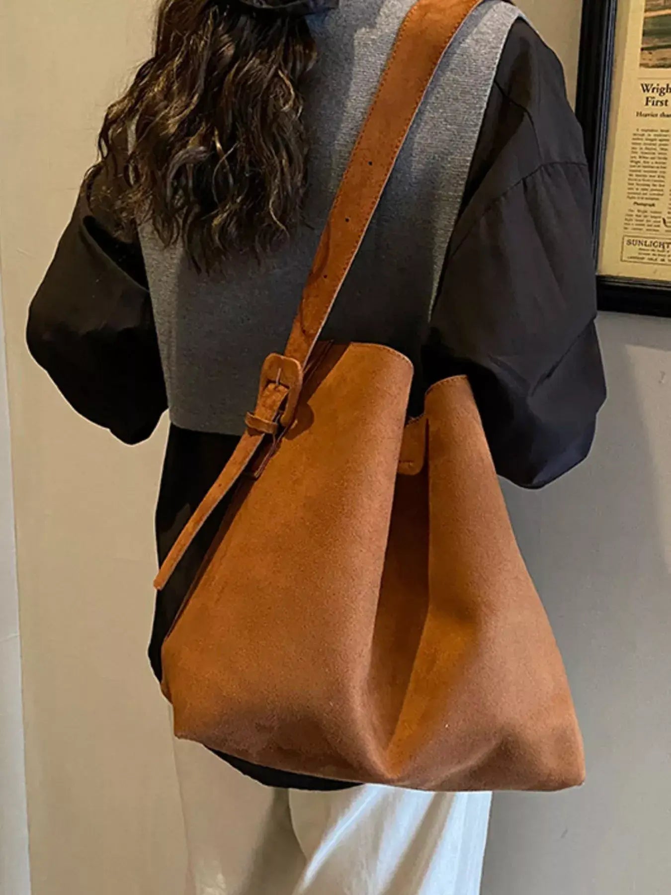 Buckle Adjustable Strap Tote Bag - Trendsi - Flyclothing LLC