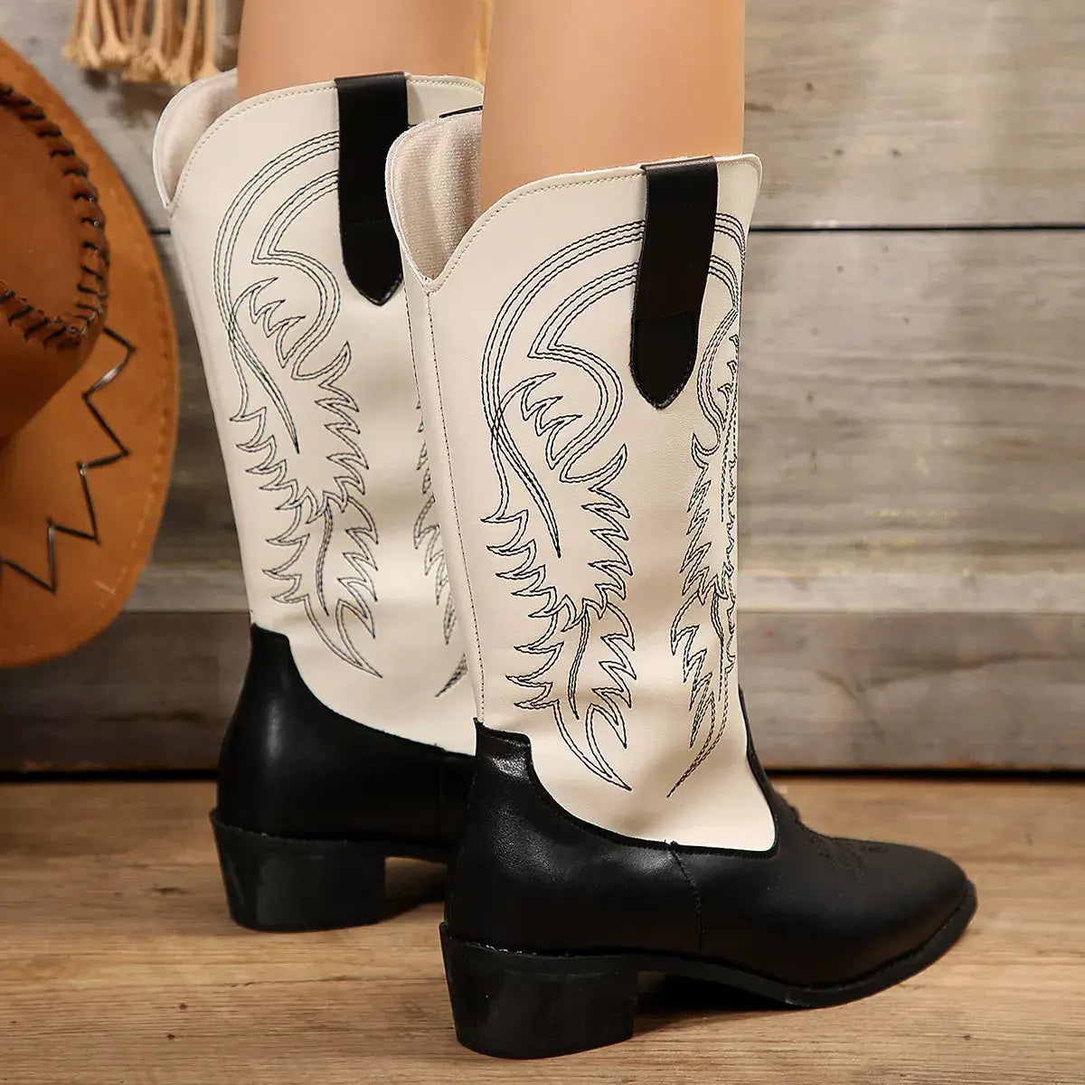 Point Toe Block Heels Boots - Trendsi - Flyclothing LLC