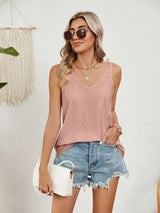 Florira Cutout Eyelet Tank - Trendsi - Flyclothing LLC