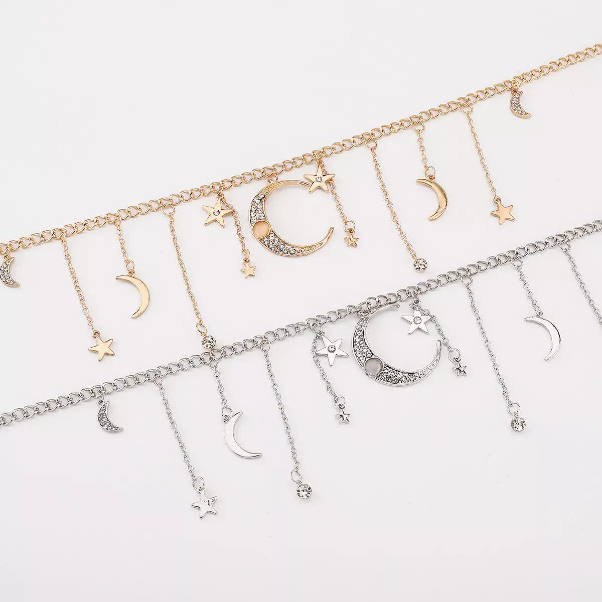 Moon & Star Charm Necklace - Trendsi - Flyclothing LLC