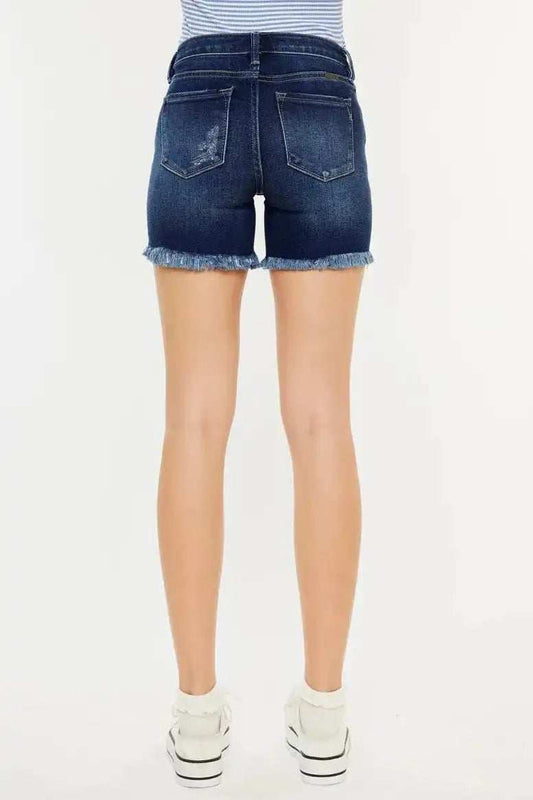 Kancan Mid Rise Button Fly Denim Shorts - Trendsi - Flyclothing LLC