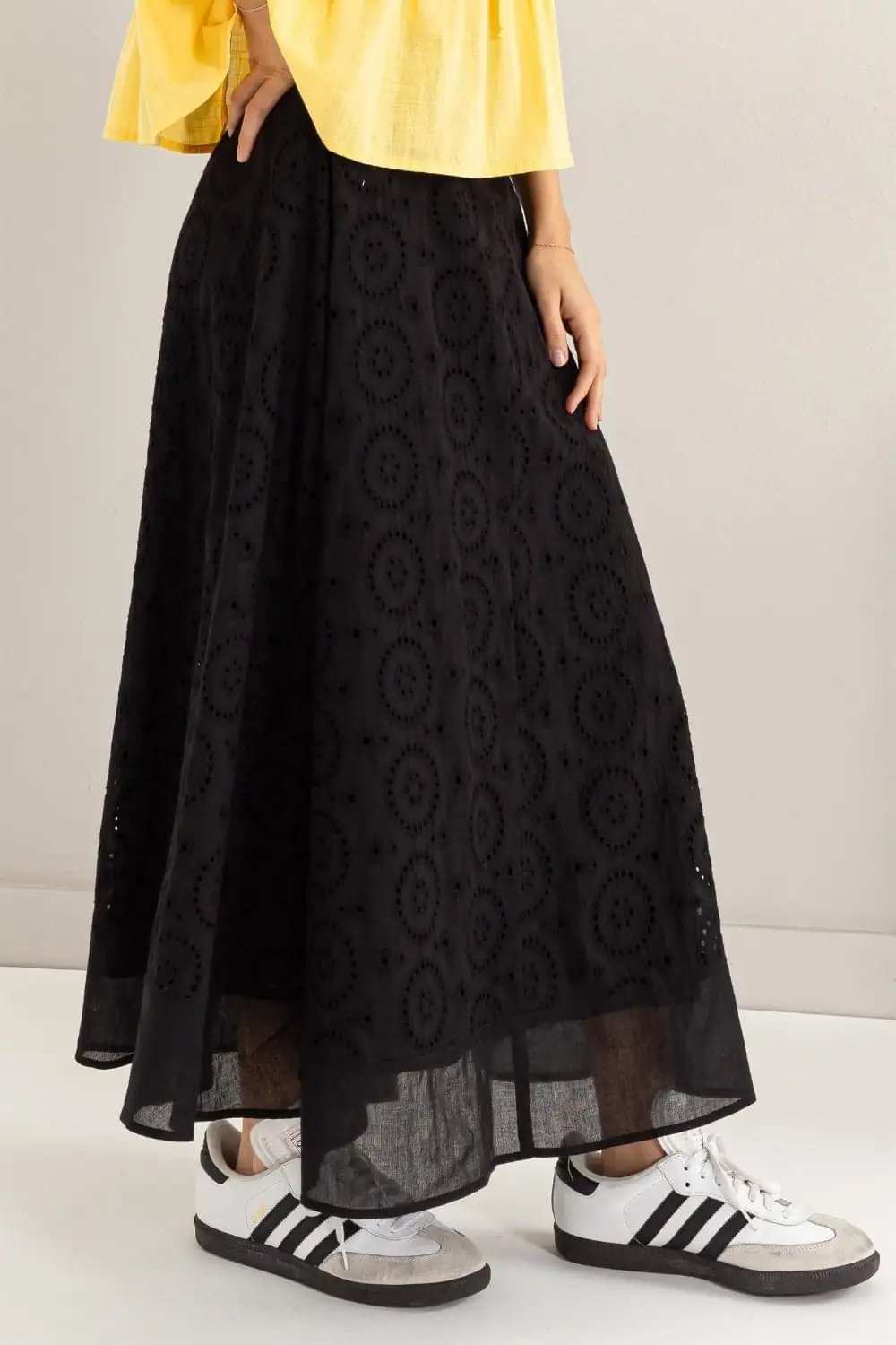 HYFVE Eyelet High-Waist Midi Skirt - Trendsi - Flyclothing LLC