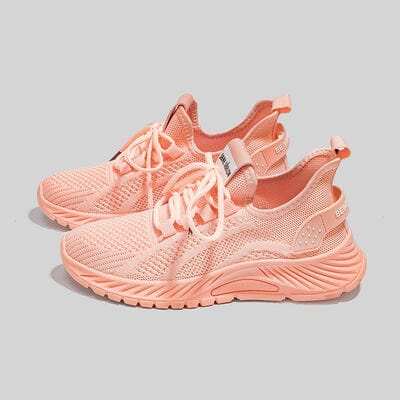 Mesh Lace-Up Platform Athletic Shoes - Trendsi - Flyclothing LLC