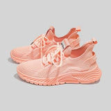 Mesh Lace-Up Platform Athletic Shoes - Trendsi