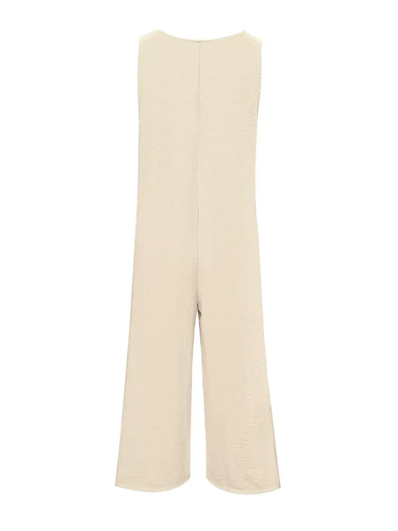 Sleeveless Button Front Wide Leg Jumpsuit - Trendsi - Flyclothing LLC