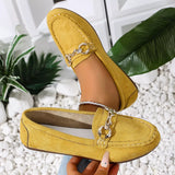 Comfortable Flat Loafers with Decorative Buckle - Trendsi - Flyclothing LLC