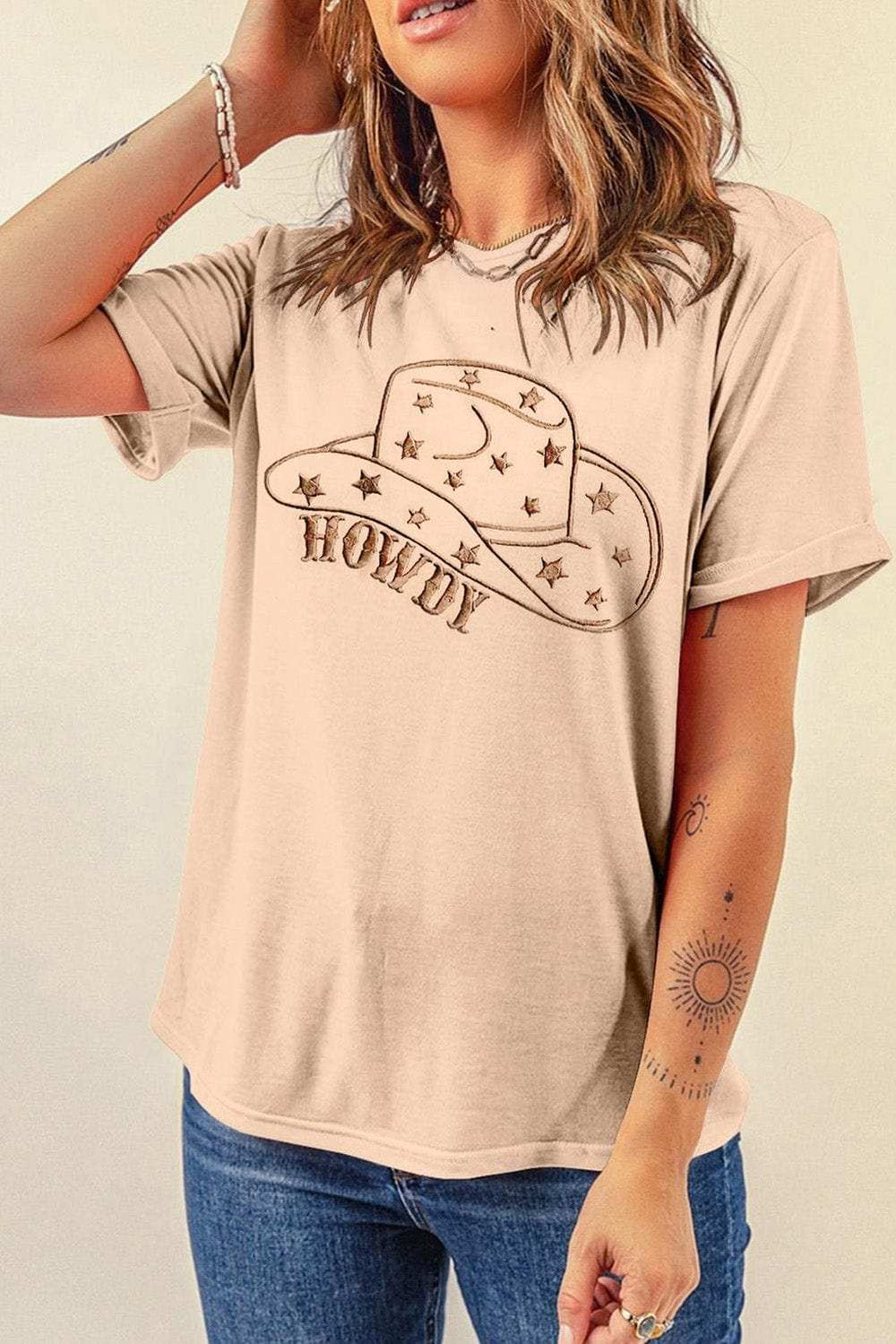 Hat Graphic Round Neck Short Sleeve T-Shirt - Trendsi - Flyclothing LLC