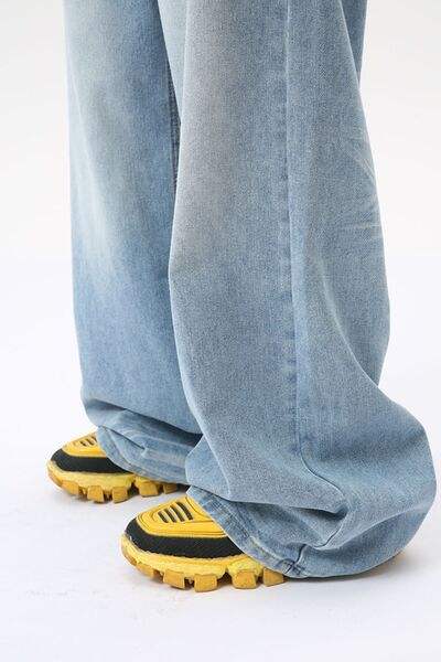 Wide Leg Jeans with Pockets - Trendsi - Flyclothing LLC