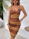 Openwork Scoop Neck Sweater Dress - Trendsi - Flyclothing LLC