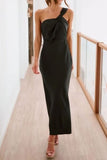 Single Shoulder Sleeveless Maxi Dress - Trendsi