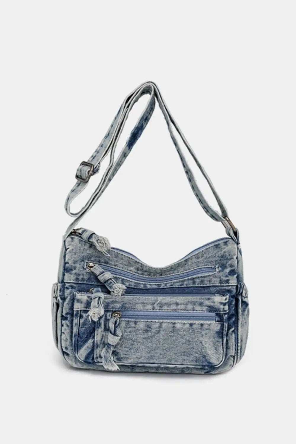 Adjustable Strap Denim Crossbody Bag - Trendsi - Flyclothing LLC
