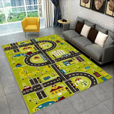 Fun Racing Track Flannel Floor Mat Non-Slip Home Decor Rug For Kids Rooms And Play Areas