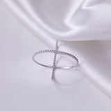 925 Sterling Silver Moissanite Crisscross Ring - Trendsi
