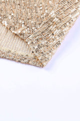 Sequin Knot Round Neck Long Sleeve Mini Dress - Trendsi - Flyclothing LLC