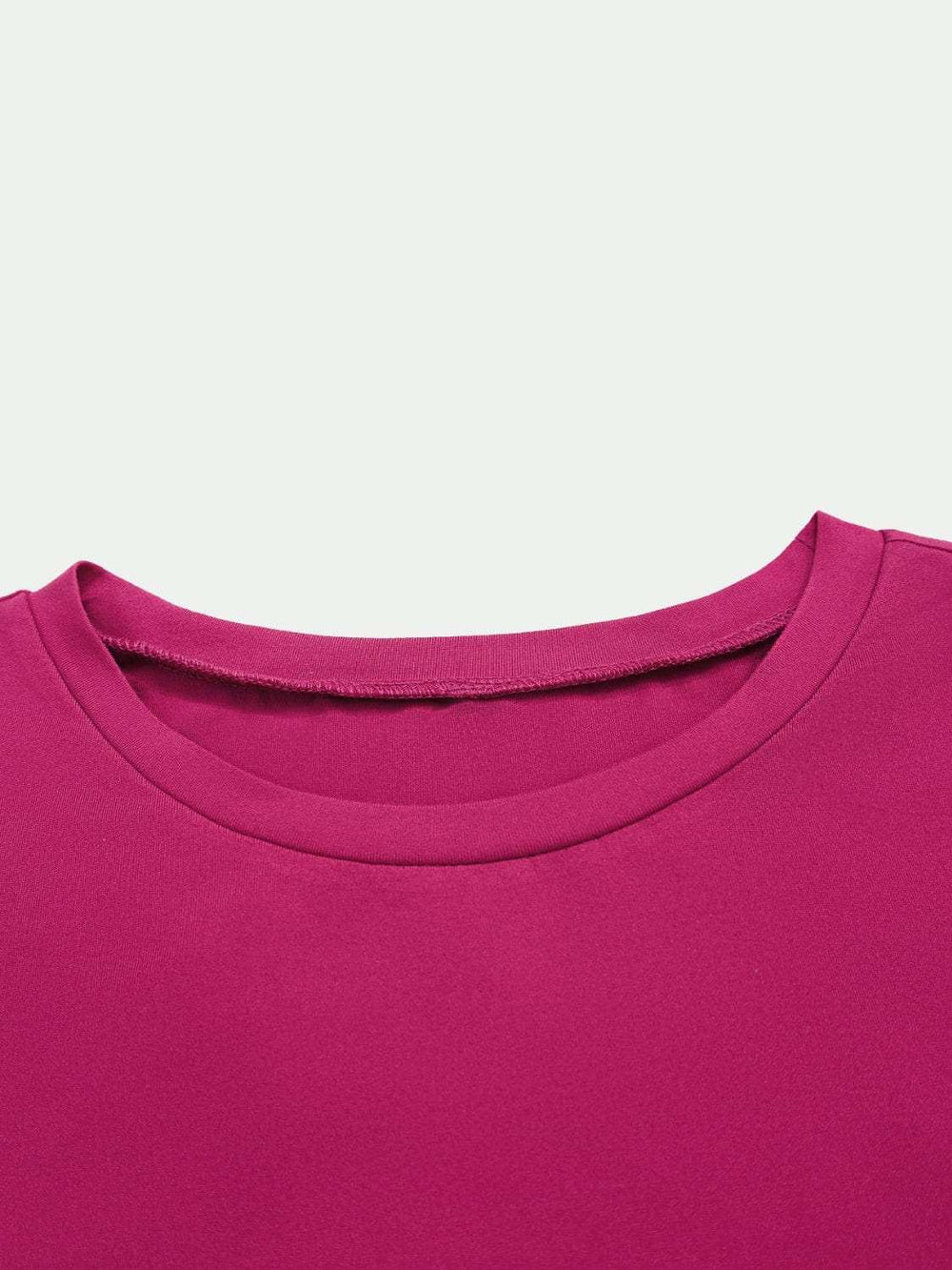 Round Neck Long Sleeve Cropped T-Shirt - Trendsi - Flyclothing LLC
