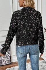 Confetti Button Up Long Sleeve Cardigan - Trendsi - Flyclothing LLC