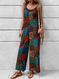 Printed Scoop Neck Spaghetti Strap Jumpsuit - Trendsi - Flyclothing LLC
