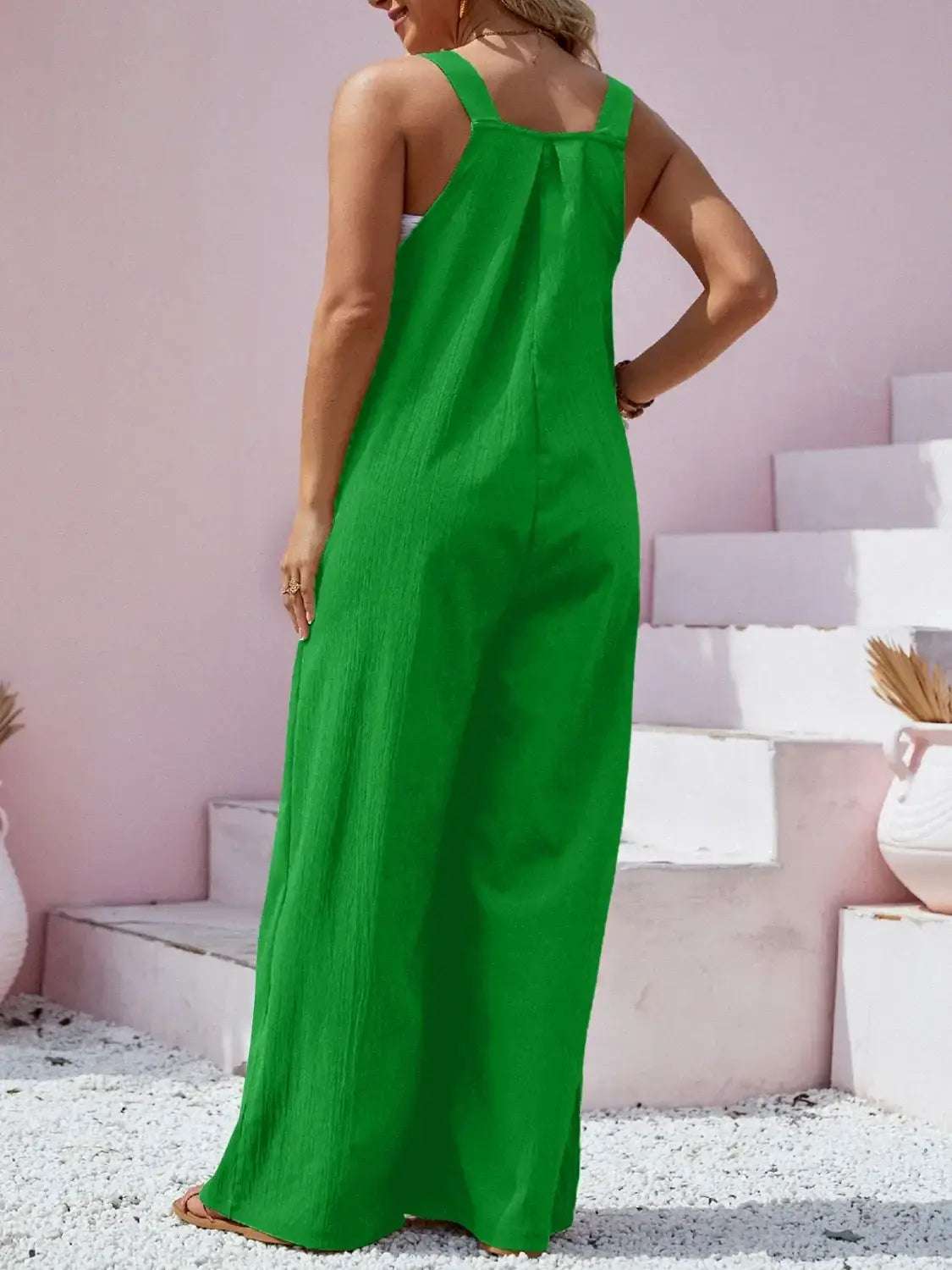 Plus Size Square Neck Wide Leg Overalls - Trendsi - Flyclothing LLC