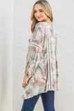 And The Why Printed with Lace Trim Casual Tunic Top - Trendsi