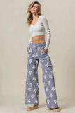 BiBi Flower Printed Side Pocket Wide Pants - Trendsi - Flyclothing LLC