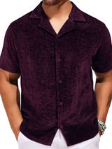 Men's Plus Size Button Down Short Sleeve Shirt - Trendsi - Flyclothing LLC
