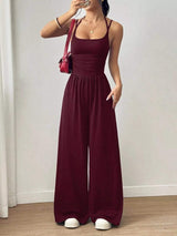 Spaghetti Strap Wide Leg Jumpsuit - Trendsi - Flyclothing LLC