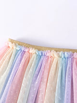 Children's Mermaid Tail Tee & Rainbow Tulle Skirt Set - Trendsi - Flyclothing LLC