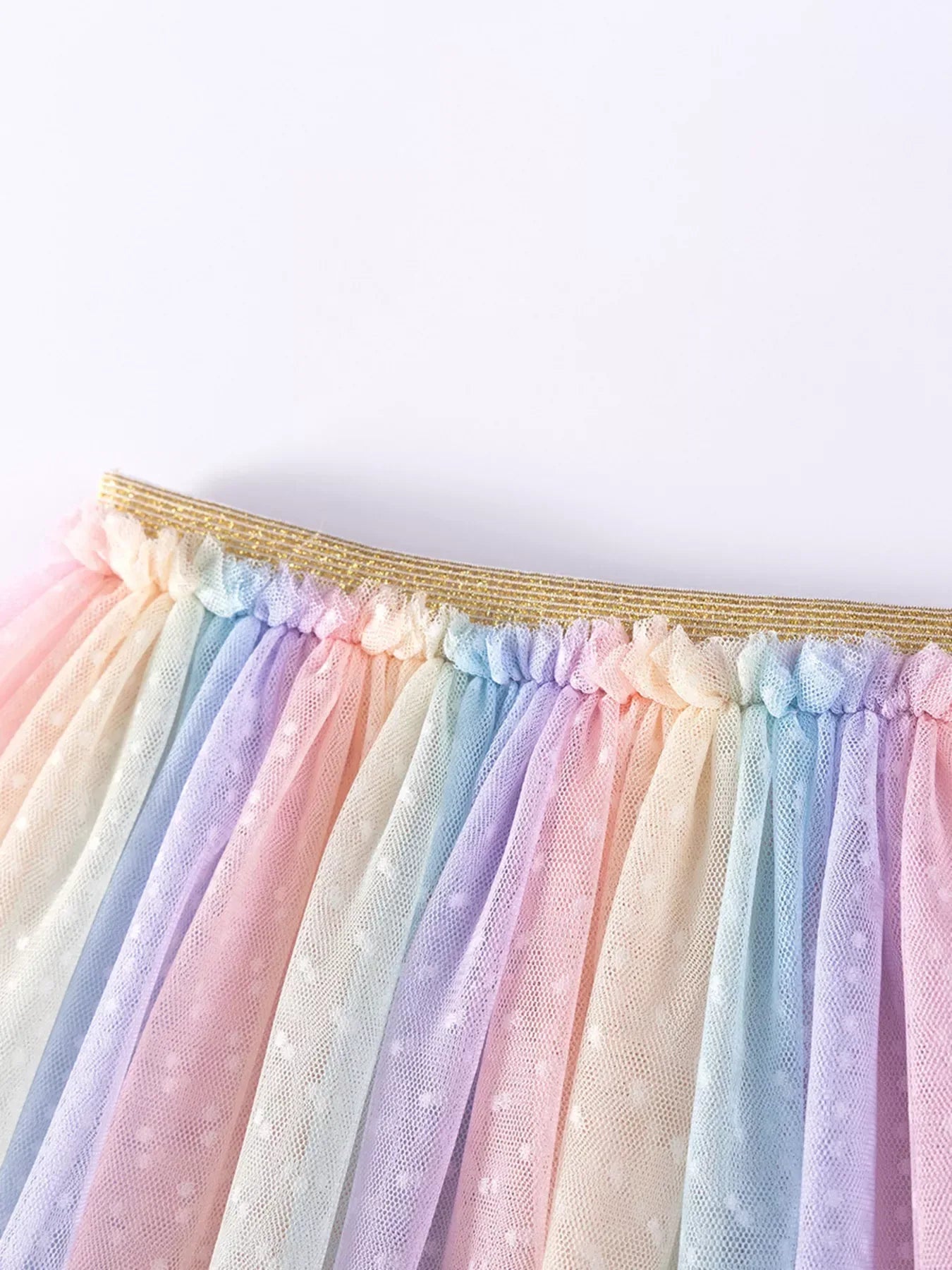 Children's Mermaid Tail Tee & Rainbow Tulle Skirt Set - Trendsi - Flyclothing LLC