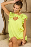 BiBi French Terry Knit Cut Out Detailed with Lace - Trendsi