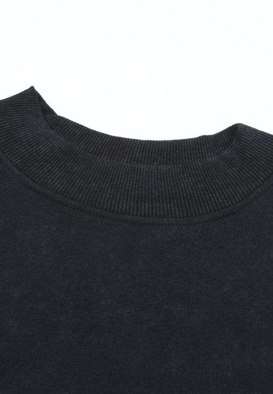 Mock Neck Dropped Shoulder Sweatshirt - Trendsi - Flyclothing LLC