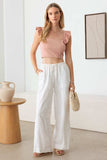 Le Lis Ruffled Cap Sleeve Square Neck Crop Top - Trendsi - Flyclothing LLC
