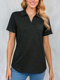 Johnny Collar Short Sleeve Top - Trendsi - Flyclothing LLC