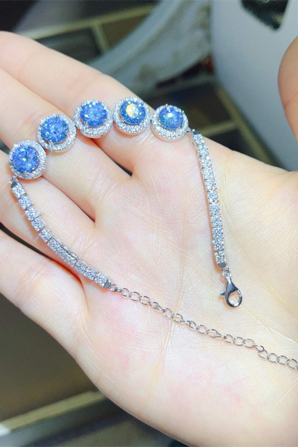 5 Carat Moissanite 925 Sterling Silver Bracelet - Trendsi - Flyclothing LLC
