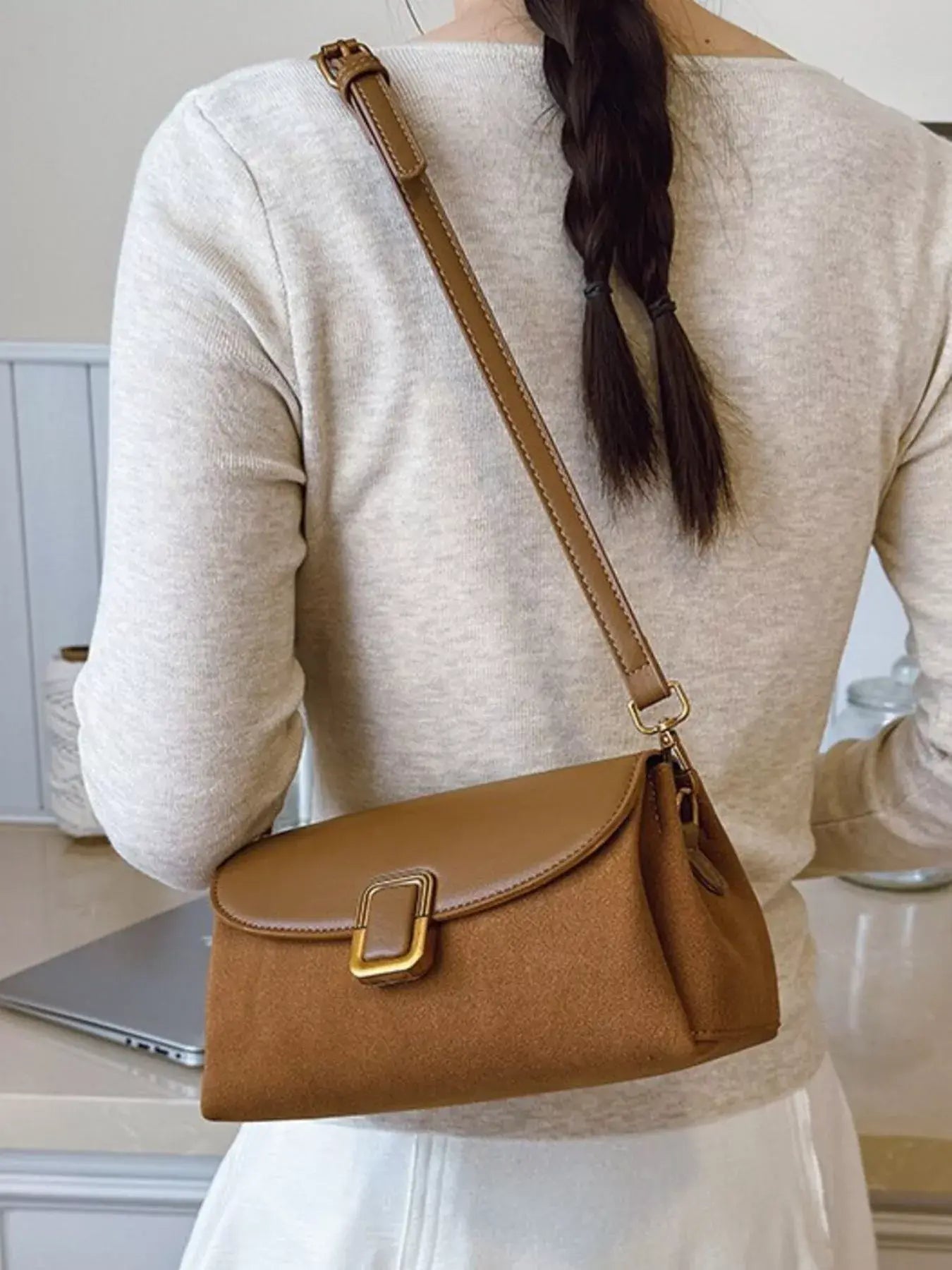 Buckle Flap Crossbody Bag - Trendsi - Flyclothing LLC