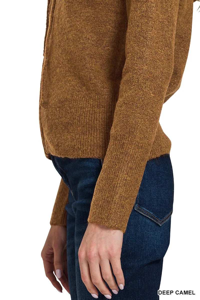 Zenana Drawstring Zip Up Hooded Cardigan - Trendsi - Flyclothing LLC