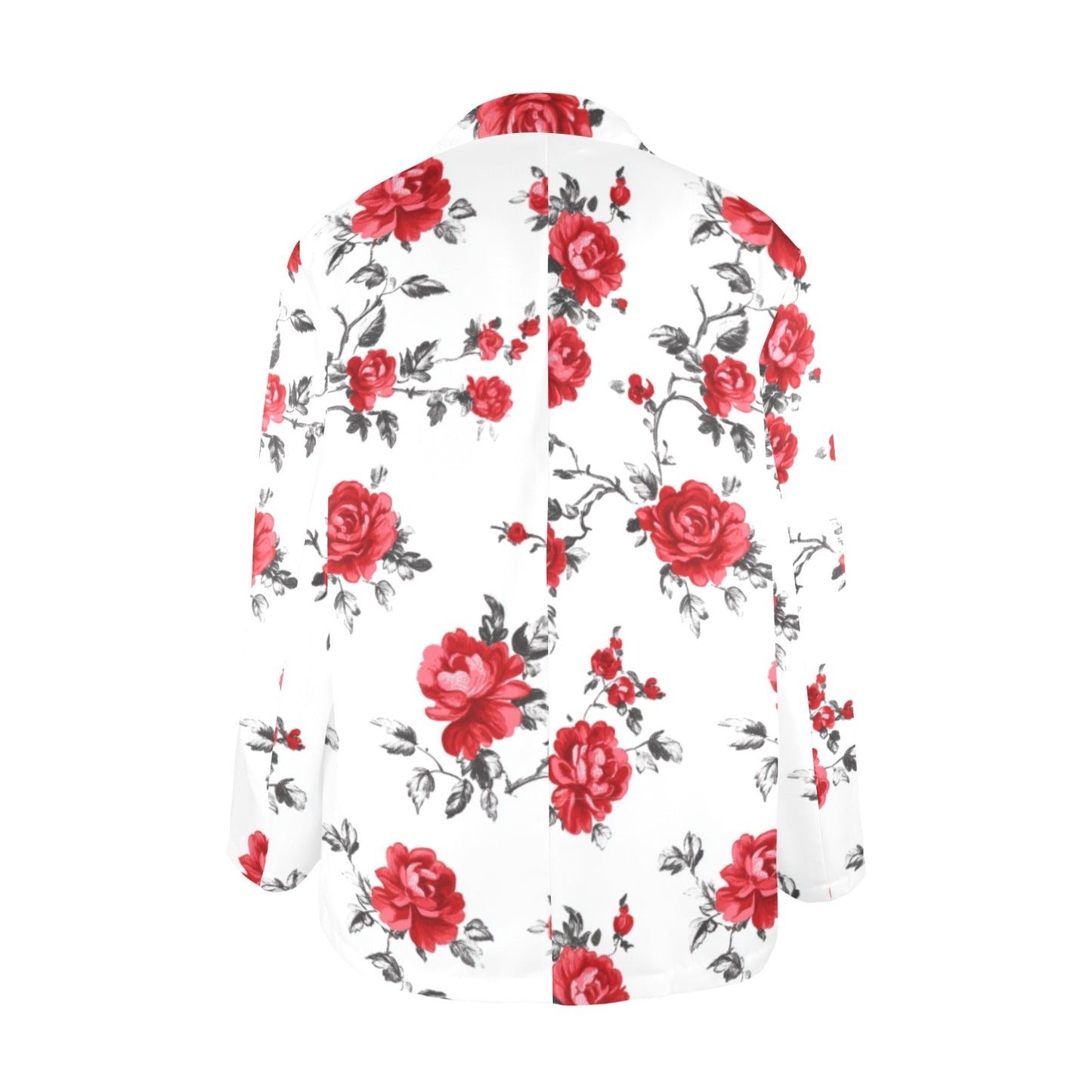 Baha Ranch Mexican Red Rose Floral Blazer
