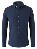Men's Plus Size Button Down Collared Neck Shirt - Trendsi