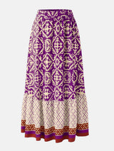 Geometric Elastic Waist Maxi Skirt - Trendsi - Flyclothing LLC