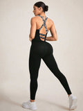 Crisscross Back Sleeveless Active Jumpsuit - Trendsi - Flyclothing LLC