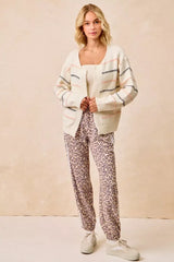 BiBi Side Lines Leopard Track Pants - Trendsi - Flyclothing LLC