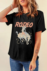 Graphic Round Neck Short Sleeve T-Shirt - Trendsi - Flyclothing LLC