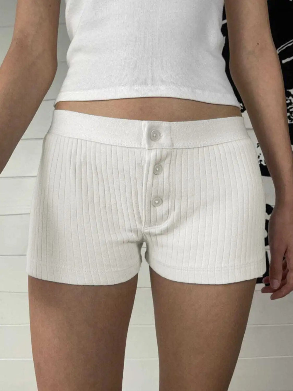 Devine Button Detail Shorts - Trendsi