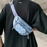 Checkered Adjustable Strap Nylon Crossbody Bag - Trendsi - Flyclothing LLC