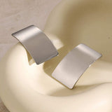 Stainless Steel Rectangle Earring - Trendsi - Flyclothing LLC