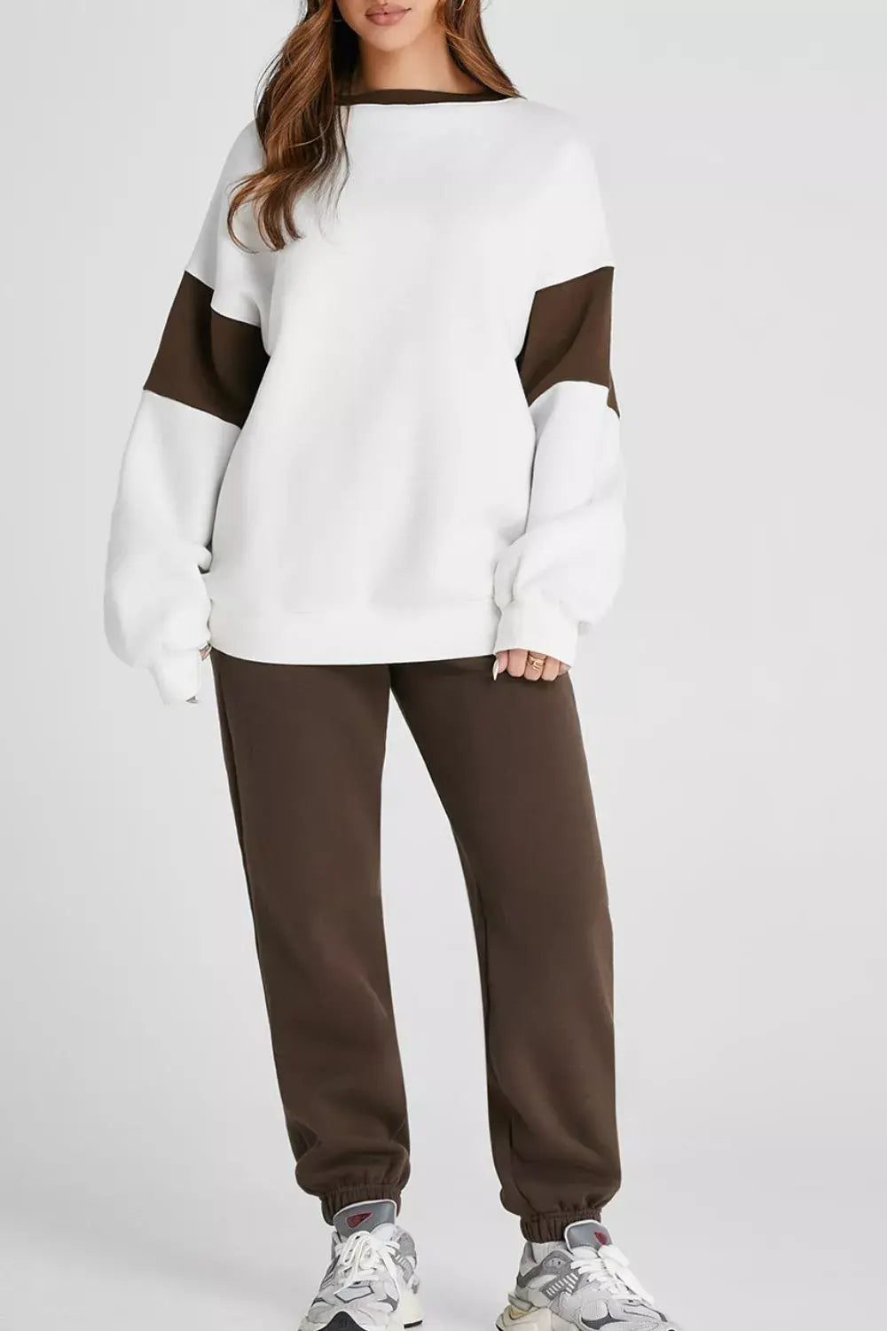 Drop Shoulder Loose Sweatshirt and Joggers Active Set - Trendsi - Flyclothing LLC