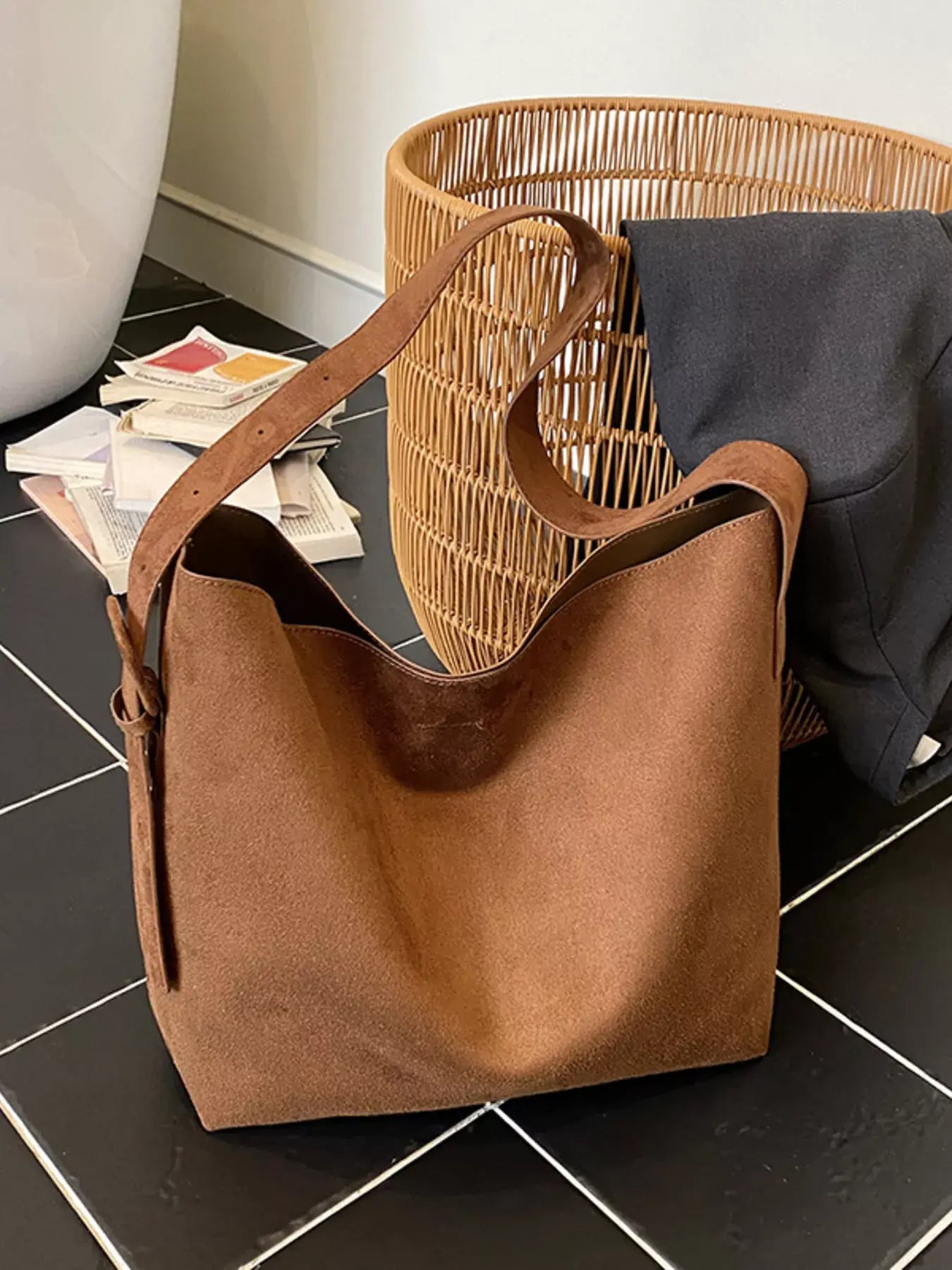 Buckle Adjustable Strap Tote Bag - Trendsi - Flyclothing LLC