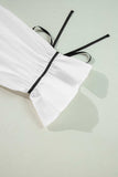Ribbon Bowtie Collared Neck Flounce Sleeve Shirt - Trendsi - Flyclothing LLC