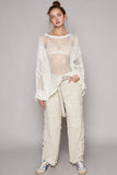 POL Openwork Long Sleeve Knit Cover Up - Trendsi